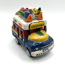 Vintage Colombiano Barro Ônibus Arte Folclórica Cerâmica Artesanal Colômbia 2010, usado comprar usado  Enviando para Brazil