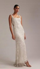 Używany, ASOS DESIGN Ozdobna kryształowa ozdobiona kwadratowym dekoltem maxi suknia ślubna UK12 EU40 na sprzedaż  PL