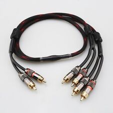 Cabo de extensão de áudio divisor plugue RCA banhado a ouro 2 machos para 4 machos adaptador RCA, usado comprar usado  Enviando para Brazil