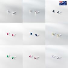 Usado, Atacado Real 925 Prata Esterlina 2,5 mm Simulado Brincos de Diamante 1 PAR comprar usado  Enviando para Brazil