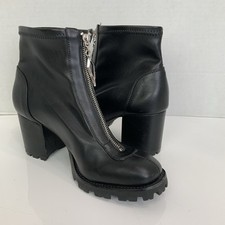 Botas de tornozelo Schutz tamanho 8 Brooke baixo preto com zíper frontal sola bloco salto robusto comprar usado  Enviando para Brazil