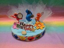 Decoração de mesa Sesame Street topo de bolo 6" base de isopor - OOAK, usado comprar usado  Enviando para Brazil