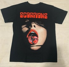 Camiseta masculina rara banda Scorpions alemã rock punk preta P-234XL EL059 comprar usado  Enviando para Brazil