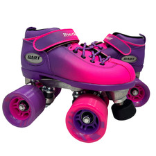 Patins de velocidade Riedell Ombre rosa roxo dardo quadriciclo Derby tamanho 8, usado comprar usado  Enviando para Brazil