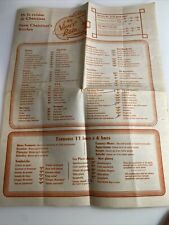Vtg restaurant menu d'occasion  Expédié en Belgium