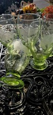 Green glass footed for sale  Rockford
