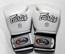 Usado, Guantes de Boxeo Fairtex 14 OZ Muay Thai Sparring Blanco Cuero Genuino Tailandia segunda mano  Embacar hacia Argentina