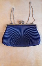 Bolsa Clutch Vintage LP by Perfetto Plissada Azul Marinho – Elegante Bolsa de Noite comprar usado  Enviando para Brazil