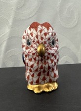 Estatueta de coruja de rede de pesca Herend ferrugem acabamento em ouro 24 quilates, pintada à mão comprar usado  Enviando para Brazil