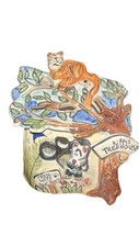 Vela vintage Blue Sky Cat Clayworks assinada urze Goldminc Kittys Tree House 2002 comprar usado  Enviando para Brazil