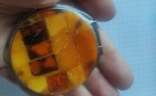 Espelho redondo compacto âmbar báltico natural vintage para bolsa de maquiagem viagem 11t comprar usado  Enviando para Brazil