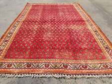 Tapete vermelho vintage desgastado feito à mão tradicional de lã oriental 195x124cm, usado comprar usado  Enviando para Brazil