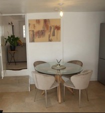 Glass round dining for sale  BEDFORD