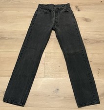 Jeans masculino Levis 501 29x30 preto perna reta prata botão mosca WPL423 comprar usado  Enviando para Brazil