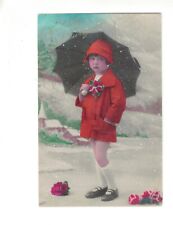 Cartão postal Art Deco crianças, menina sob cena de neve umbella RPPC SE2990 comprar usado  Enviando para Brazil