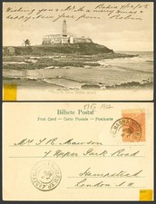 Cartão postal antigo Brasil 100r 1907 UB Bahia, Farol da Barra, Praia Litoral comprar usado Cartão postal antigo Brasil 100r 1907 UB Bahia, Farol da Barra, Praia Litoral comprar usado  Enviando para Brazil