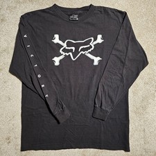 Camiseta Masculina Vintage Y2k Fox Racing Crossbones Victory L Moto Skate Sleeze Cyber comprar usado  Enviando para Brazil