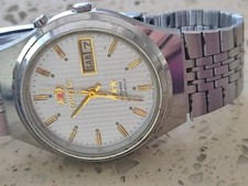 Usado, Vintage ORIENT Cristal 3 Estrelas Relógio de Pulso Masculino Automático Japão Aço Inoxidável 36mm comprar usado  Enviando para Brazil