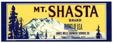 Mt. shasta brand for sale  Chico