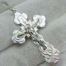 Pingente de cruz de prata esterlina 925 sólido crucifixo Jesus Cristo gravura à mão, usado comprar usado  Enviando para Brazil