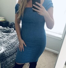 ASOS Denim Niebieska Miękka tkanina Dopasowana czapka Sukienka rękaw US6 UK10 EUR38 na sprzedaż  PL