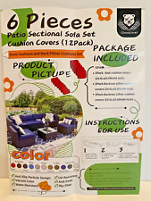 Conjunto de capas de almofada seccionais para sofá pátio 6 peças (pacote com 12) comprar usado  Enviando para Brazil