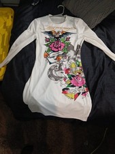 Vestido Ed Hardy enfeitado Christian Audigier, tamanho médio comprar usado  Enviando para Brazil