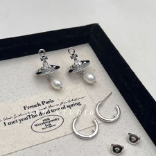 silver pearl earrings for sale  Richmond