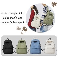 Mochila estudantil moda escola bolsa de livros cor sólida moda casual para férias comprar usado  Enviando para Brazil