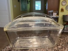 VINTAGE VIDRO TRANSPARENTE MCM WESTINGHOUSE GELADEIRA PÃO PANELA PRATO com TAMPA DOMED 9” comprar usado  Enviando para Brazil