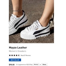 Novo sem etiquetas - Tênis Puma branco e preto design clássico EUA 7 feminino comprar usado  Enviando para Brazil