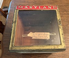 Vintage Maryland Biscuit Co. PA Caixa de Biscoito Balcão Exibição Tampa Vidro e Metal comprar usado  Enviando para Brazil