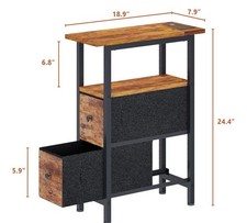 NOVO NA CAIXA. Mesa final com estação de carregamento, mesa lateral estreita com 2 gavetas de tecido, comprar usado NOVO NA CAIXA. Mesa final com estação de carregamento, mesa lateral estreita com 2 gavetas de tecido, comprar usado  Enviando para Brazil