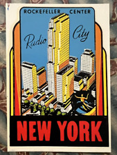 Original Vintage NEW YORK TRAVEL Water DECAL radio city Rockefeller center NYC comprar usado  Enviando para Brazil