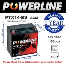 Ptx14 powerline agm for sale  UK