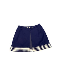 Mini-saia Erra feminina M azul forrada listrada horizontal frente aberta escola preppy, usado comprar usado  Enviando para Brazil
