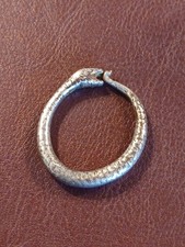 ANTIGO Anel Masculino de Cobra Comendo Cauda Assinado "A" Esterlina, Nórdico Tamanho 12 12.5 Feito à Mão  comprar usado  Enviando para Brazil