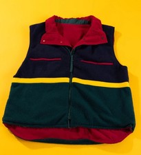 COLETE REVERSÍVEL VINTAGE AUTÊNTICO IMPORTADO VERMELHO ALGODÃO AZUL LISTRADO LÃ comprar usado  Enviando para Brazil