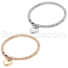 Berloques femininos requintados de aço inoxidável polonês coração pingente miçangas corrente pulseira comprar usado Berloques femininos requintados de aço inoxidável polonês coração pingente miçangas corrente pulseira comprar usado  Enviando para Brazil