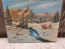 Signed oil canvas for sale  Ladoga
