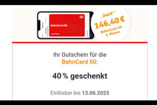 Bahncard gutschein 1 gebraucht kaufen  Aalen