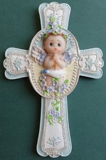 Ímã de geladeira lembrança bebê menino batismo cruz cristianismo, usado comprar usado  Enviando para Brazil