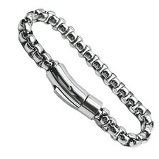 Pulseira corrente caixa rolo quadrado aço inoxidável 6 mm feminina nunca desbota, usado comprar usado  Enviando para Brazil