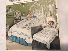 Kit de colcha ponto cruz Crewel Heritage Bucilla cama de casal tamanho vintage comprar usado  Enviando para Brazil