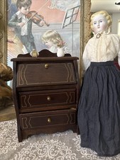 Cômoda de boneca vintage antiga estilo secretário caixa de joias 9.”x8”x3 Mohagany comprar usado  Enviando para Brazil