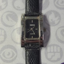 Vintage Swerve Relógio de Rosto Quadrado Feminino Pulseira de Couro PRECISA DE BATERIA NOVA!, usado comprar usado  Enviando para Brazil