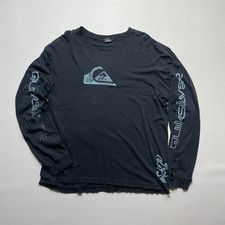 Camisa Quiksilver azul marinho manga longa com detalhes azuis #skatista grande comprar usado  Enviando para Brazil
