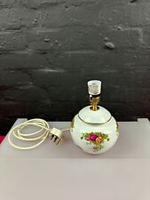 Royal Albert Old Country Roses Round Table Lamp Base Top of Fitting 9" High for sale  MANSFIELD