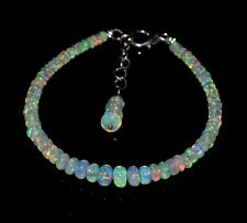 Natural Ethiopian Wello Fire Opal Gemstone Fire Beads 7.5 "Pulsera F01784 segunda mano  Embacar hacia Mexico