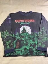 Camisa manga longa vintage década de 1990 Grave Digger Monster Truck preta AOP G grande comprar usado  Enviando para Brazil